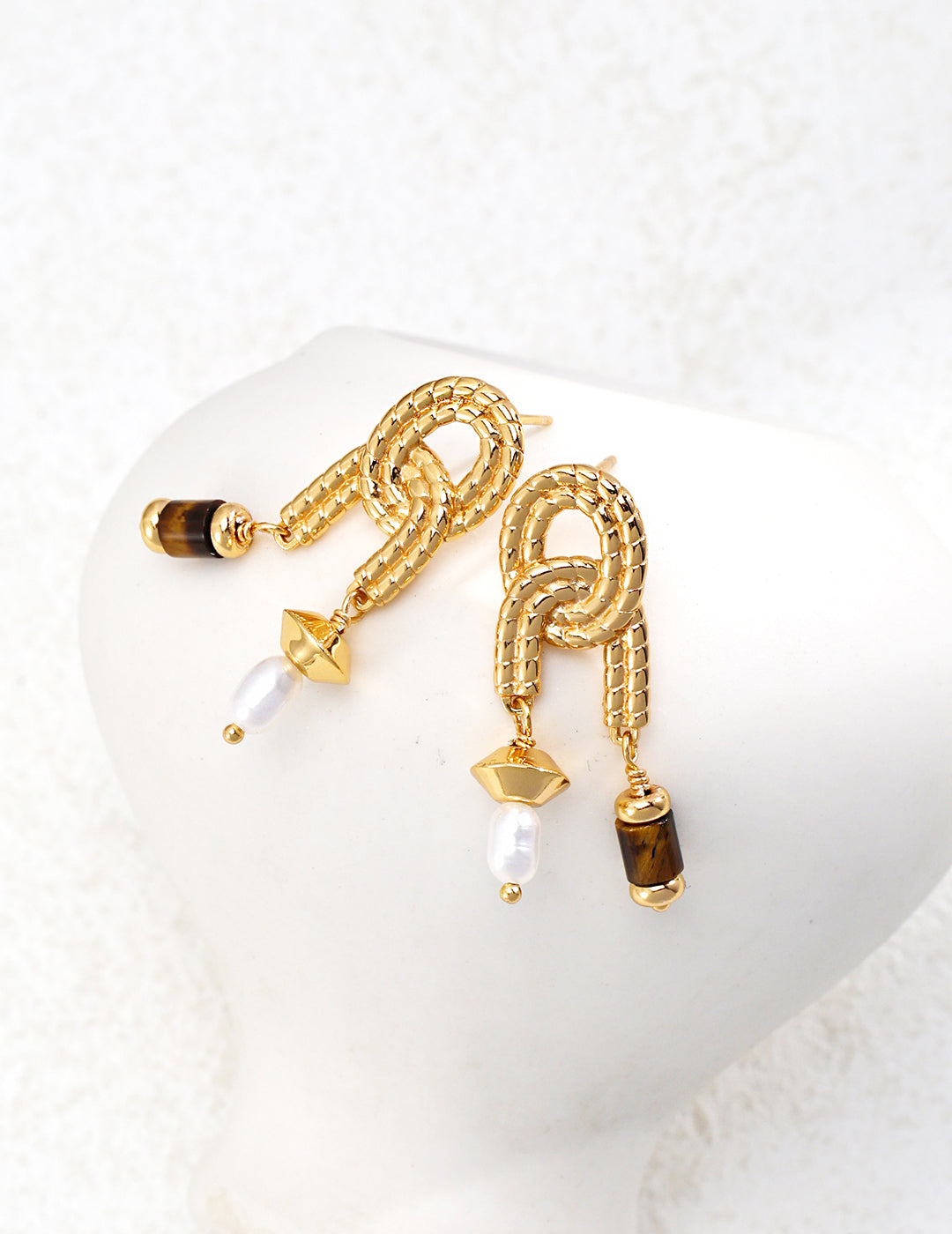 Golden Eye Pearl Dangles