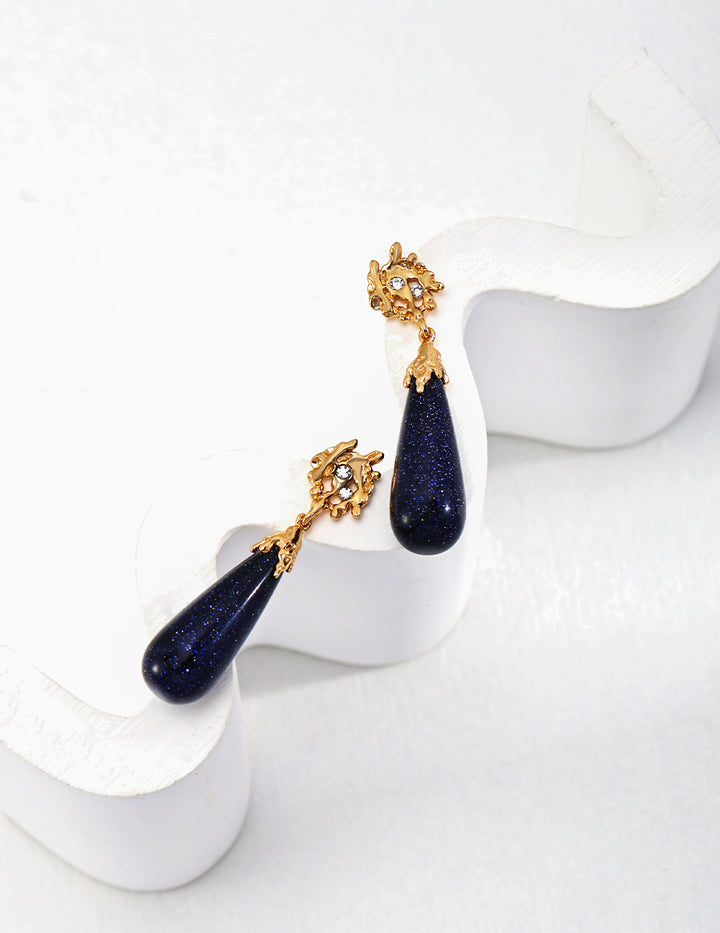 Midnight Gold Drop Earrings