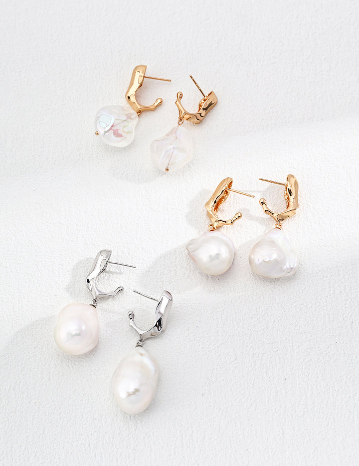 Pearl Mosaic Elegance Drop Earrings