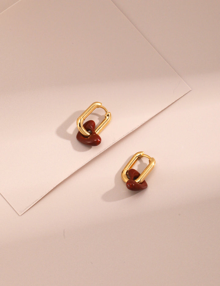 Roseate Rouge Hoop Earrings