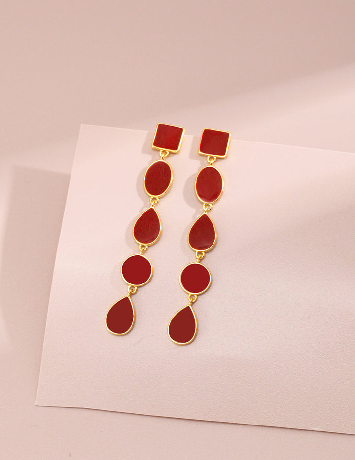 Ruby Elegance Drop Earrings