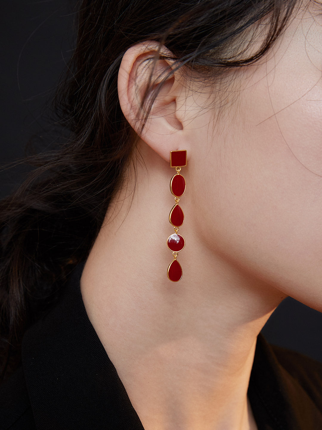 Ruby Elegance Drop Earrings