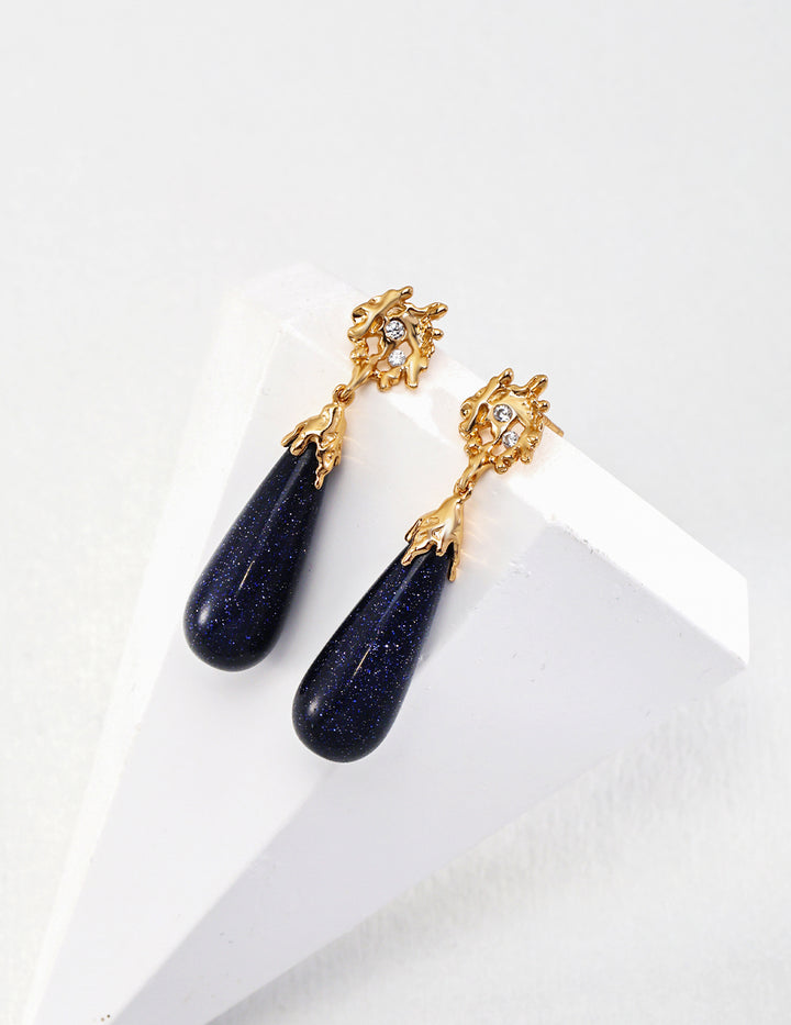 Midnight Gold Drop Earrings