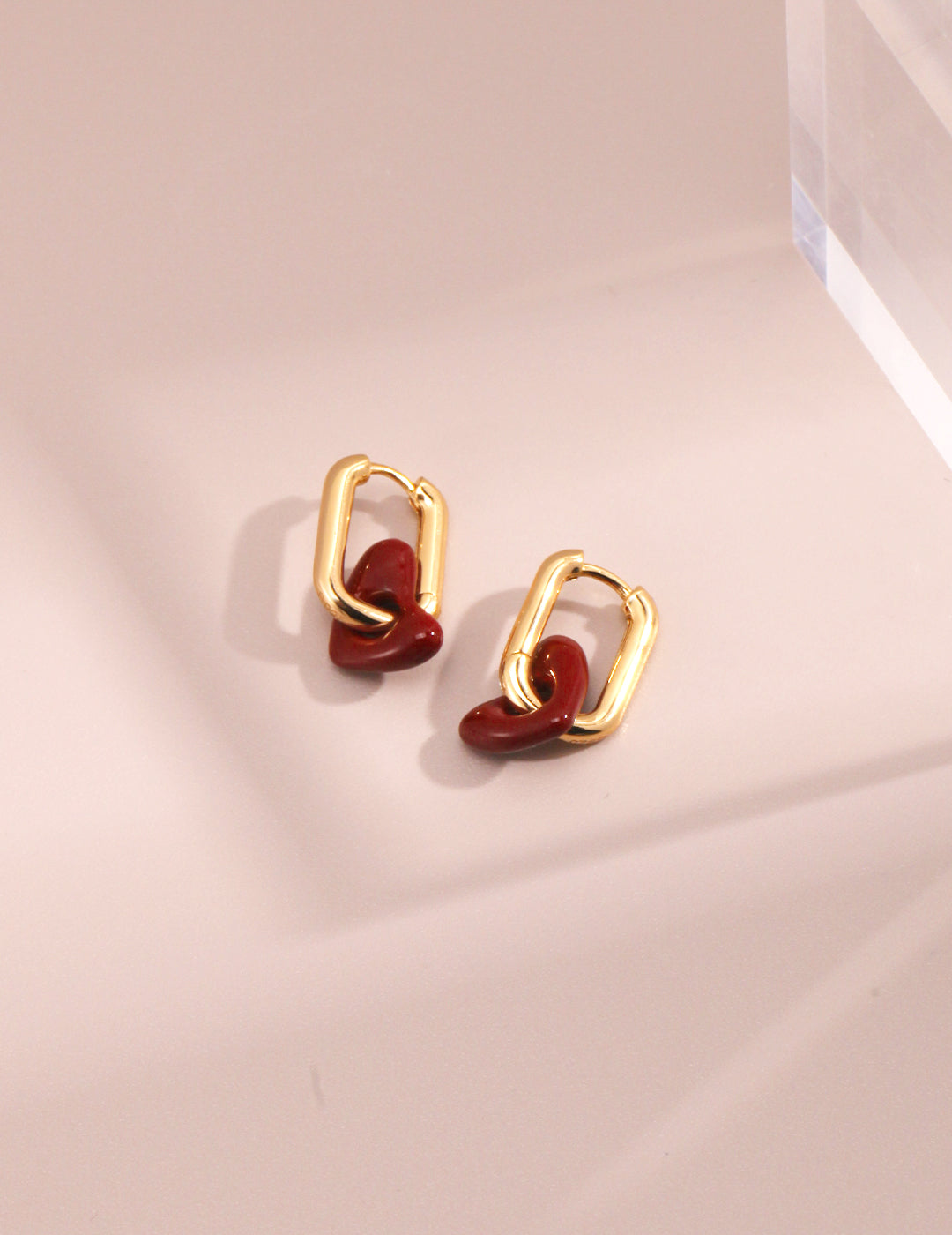 Roseate Rouge Hoop Earrings