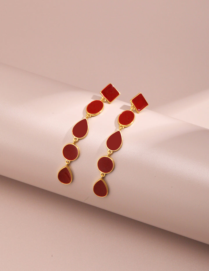 Ruby Elegance Drop Earrings