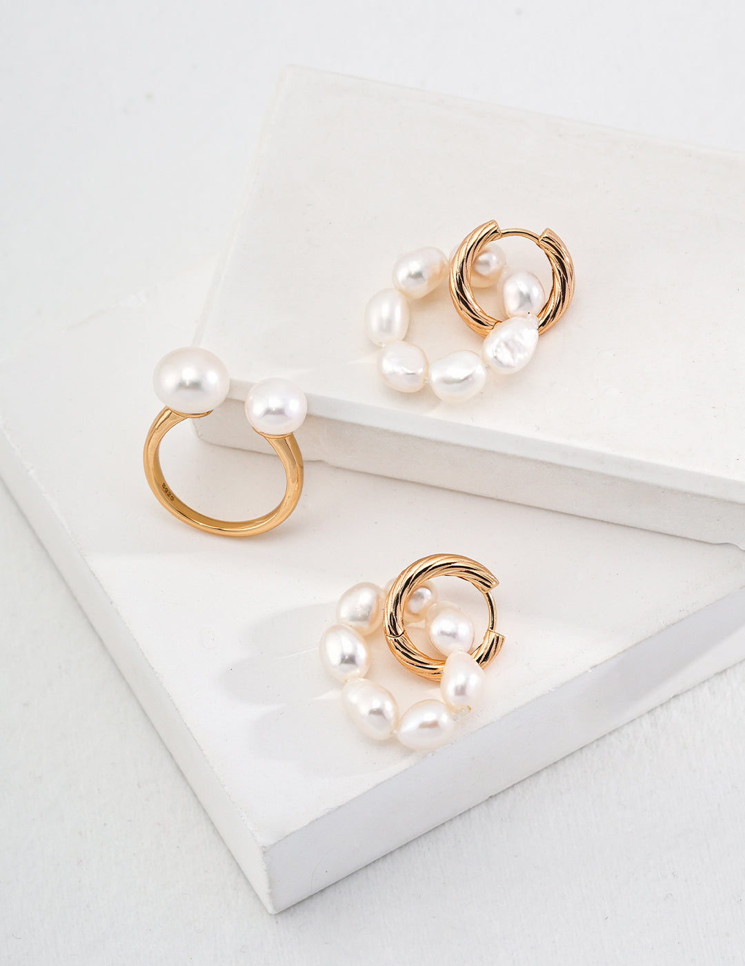 Pearl Orbit Hoop Earrings