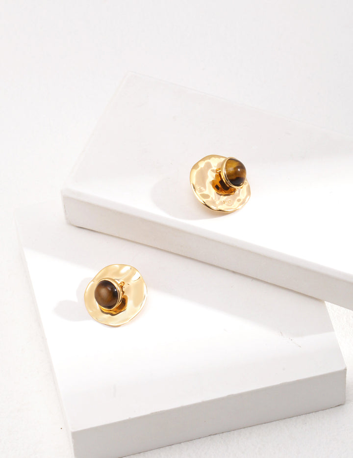 Tiger's Eye Stud Earrings