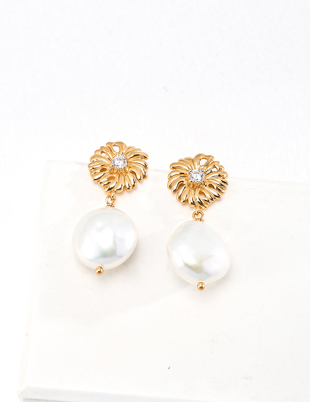 Sunlit Pearl Drop Earrings