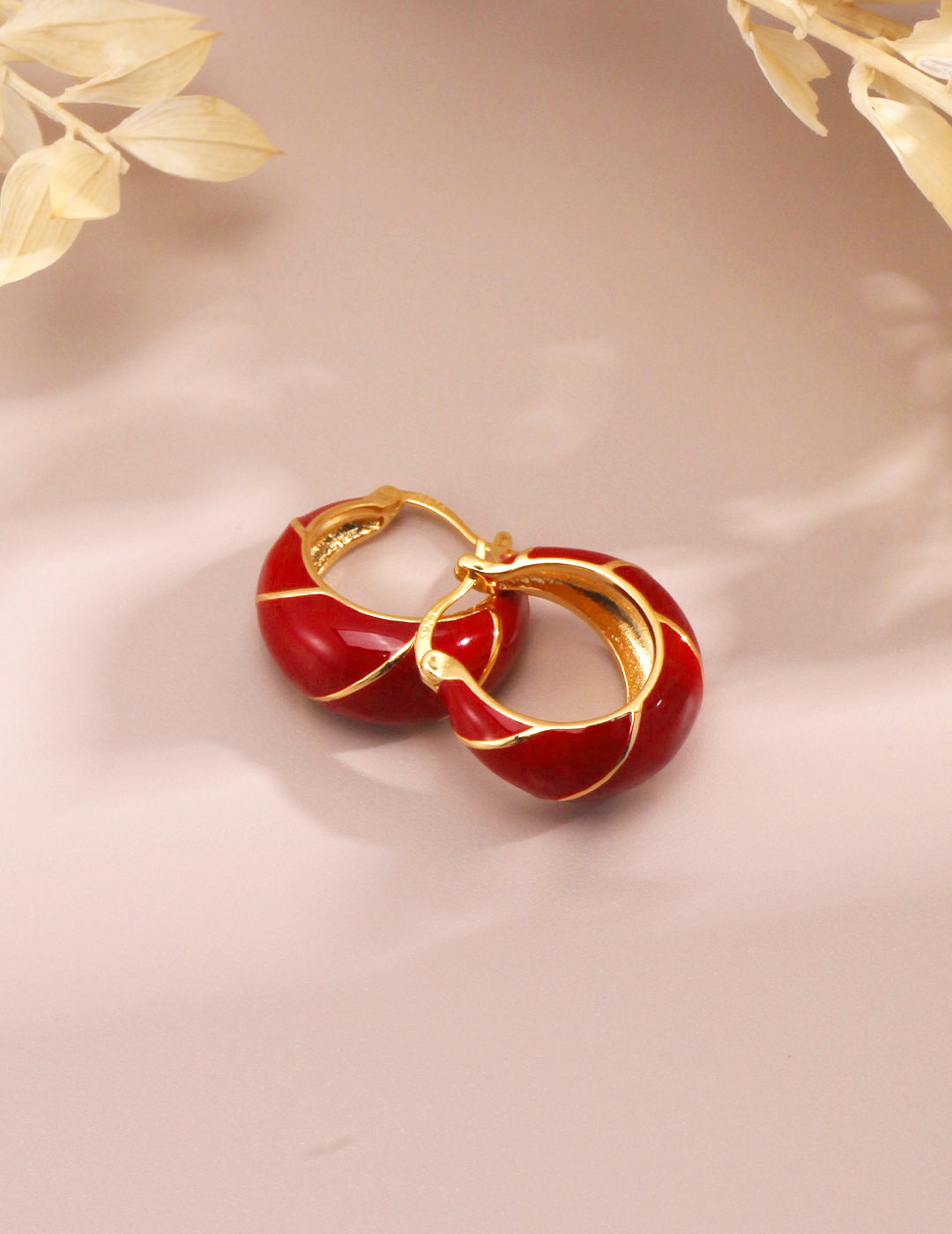 Scarlet Radiance Hoop Earrings