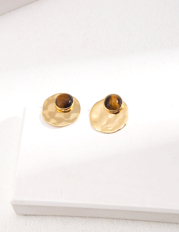 Tiger's Eye Stud Earrings