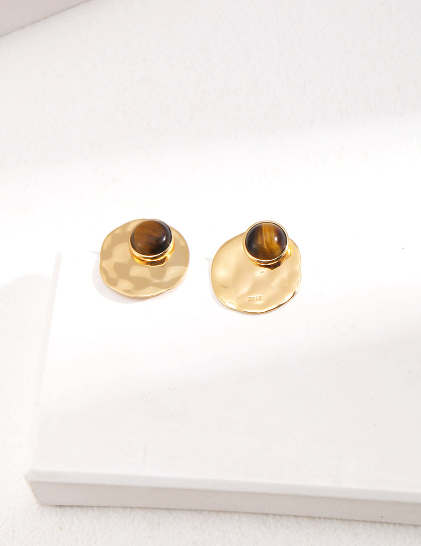 Tiger's Eye Stud Earrings