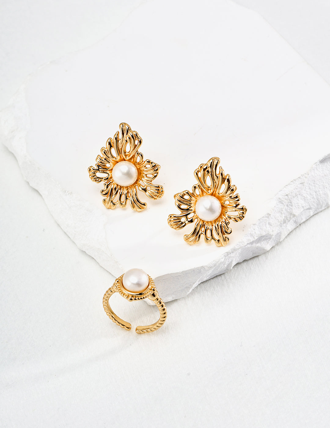 Golden Sunrise Pearl Studs