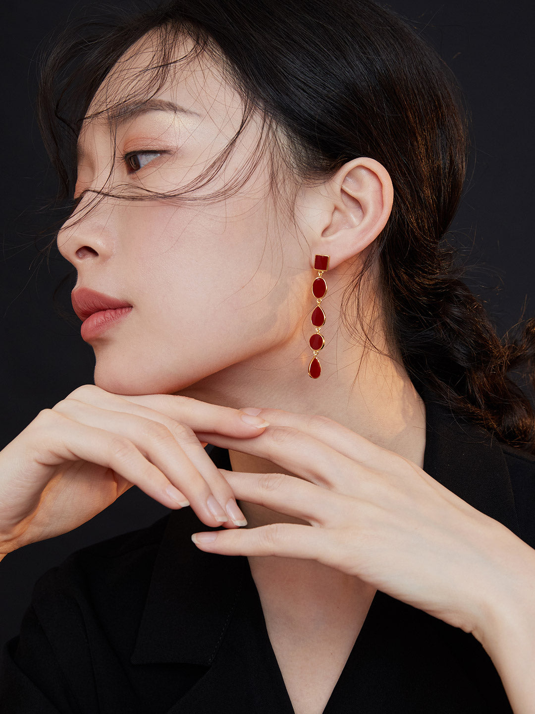 Ruby Elegance Drop Earrings