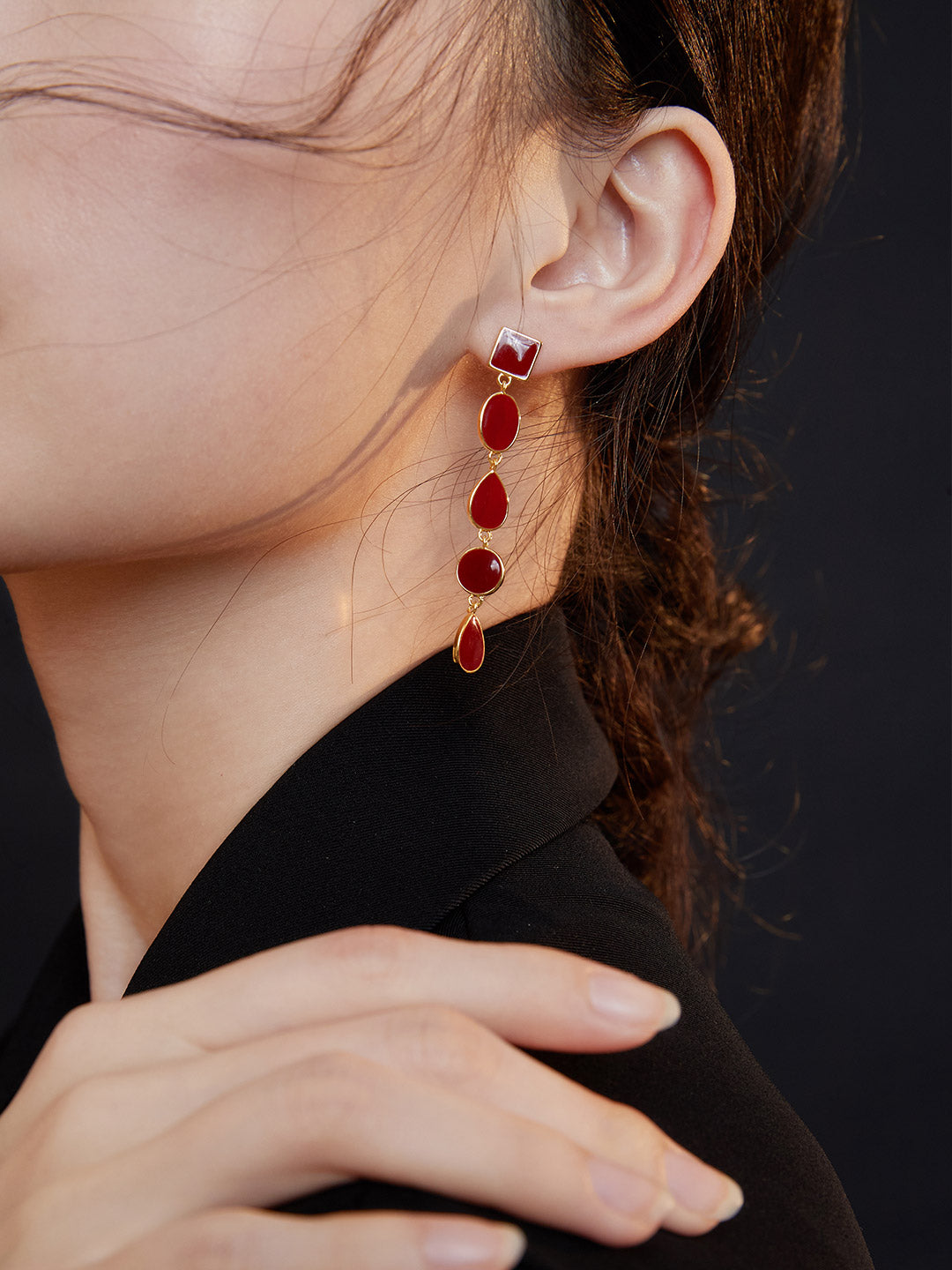 Ruby Elegance Drop Earrings