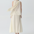 Amélie Silk Scarf-Neck Blouse
