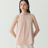 Amélie Silk Scarf-Neck Blouse