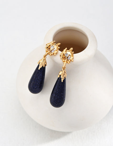 Midnight Gold Drop Earrings