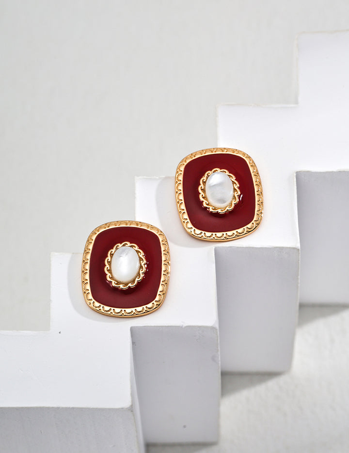 Scarlet Shell Studs