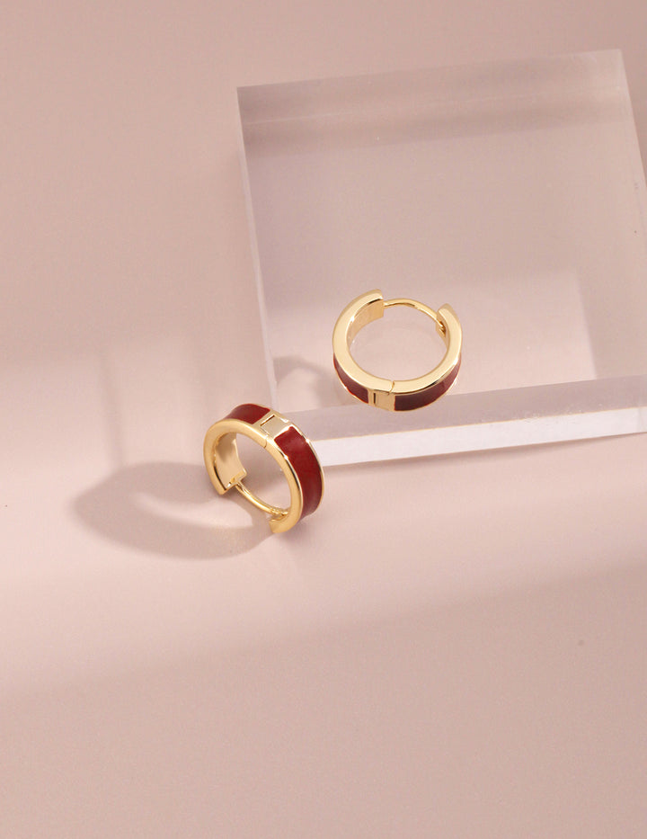 Crimson Cascade Stud Earrings