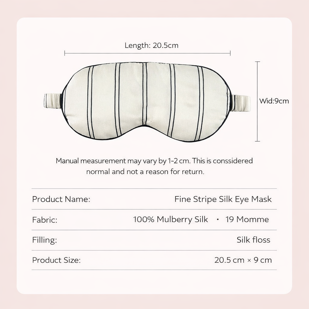 Pinstripe Silk Eye Mask