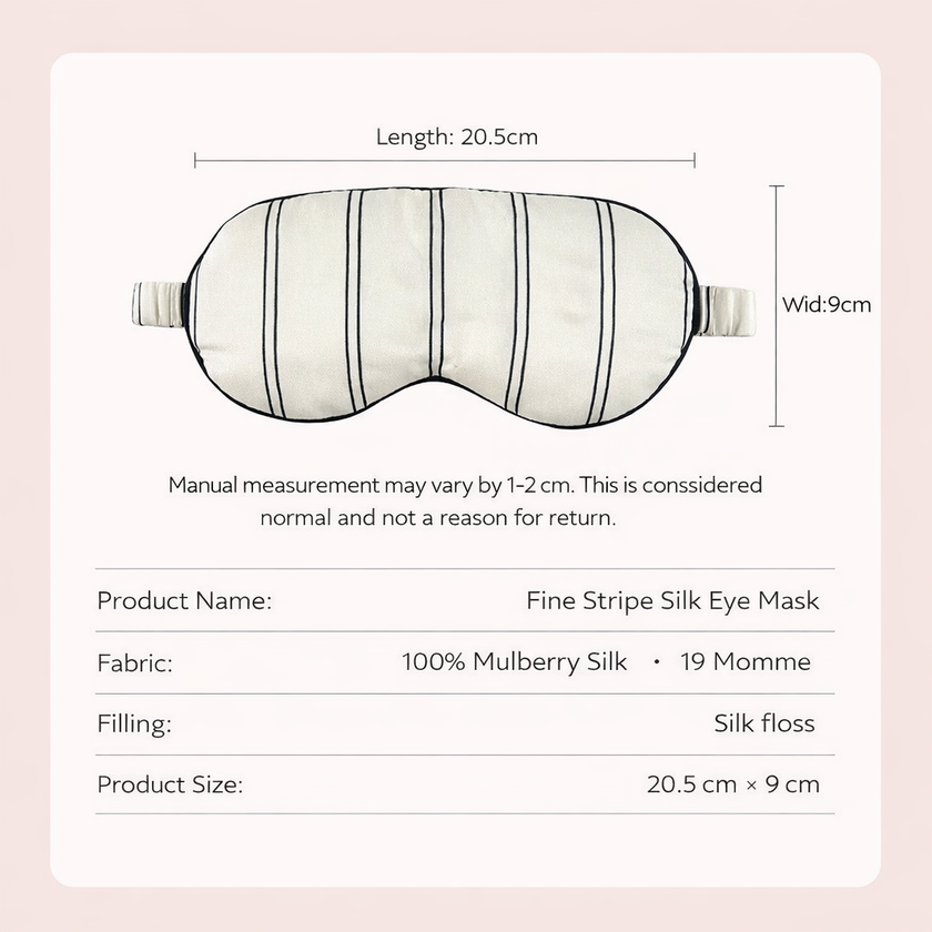 Pinstripe Silk Eye Mask