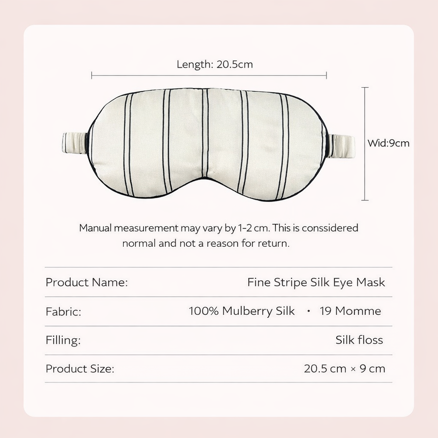 Pinstripe Silk Eye Mask