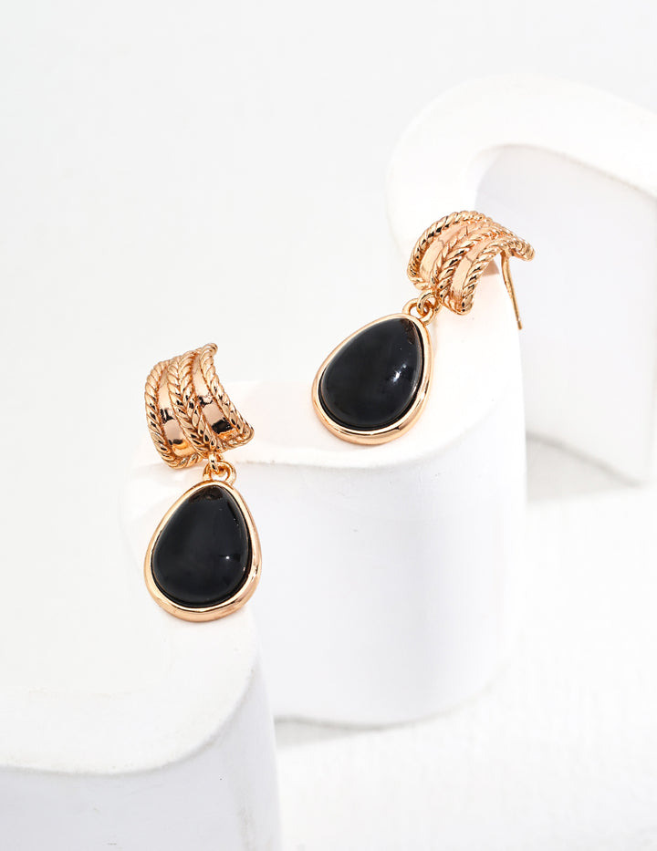 Classic Agate Cameo Drop Earrings