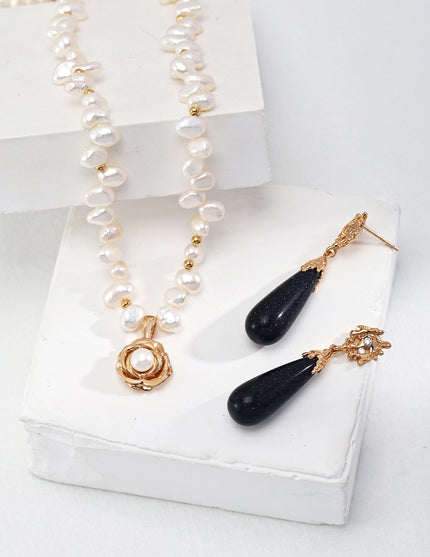 Midnight Gold Drop Earrings