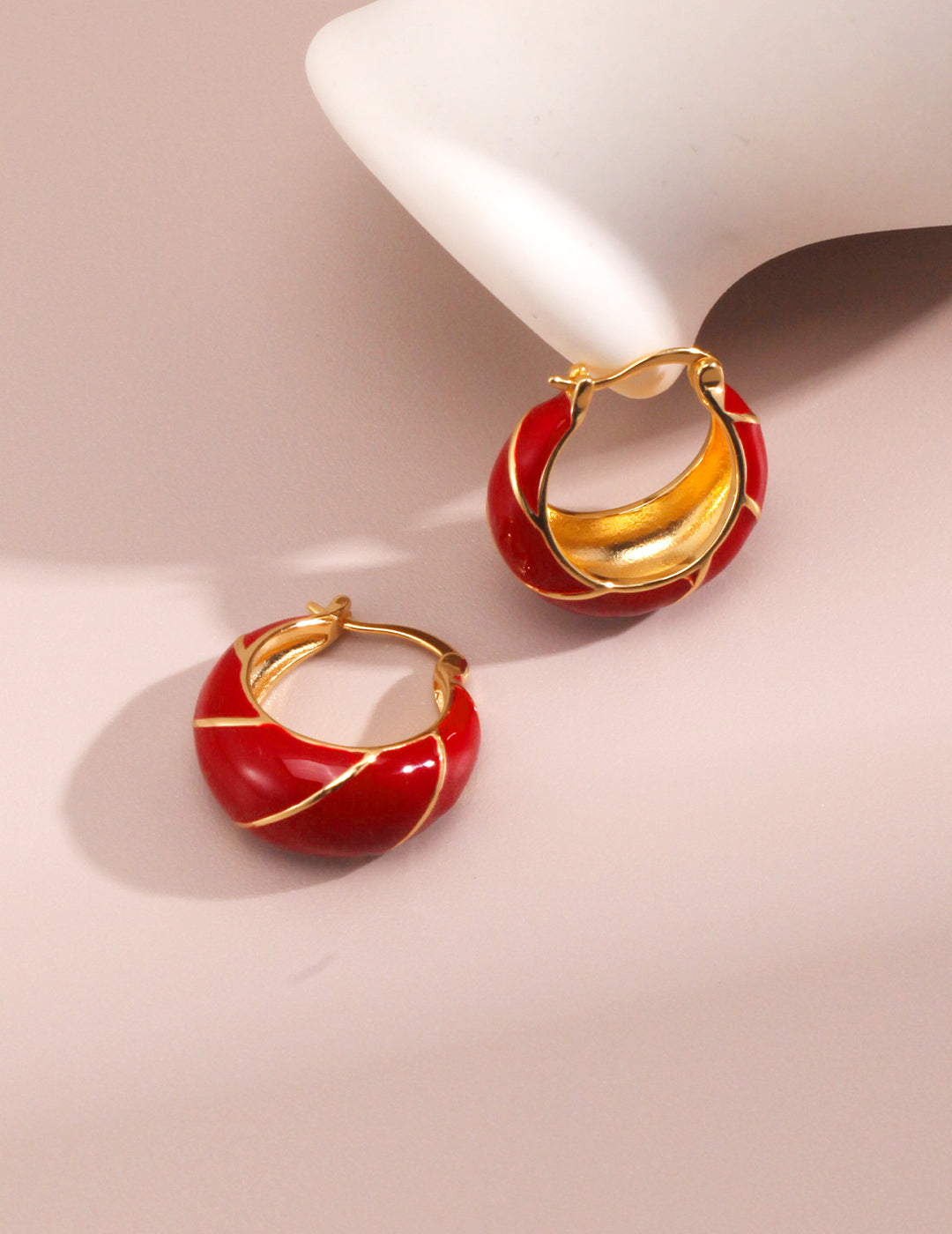 Scarlet Radiance Hoop Earrings