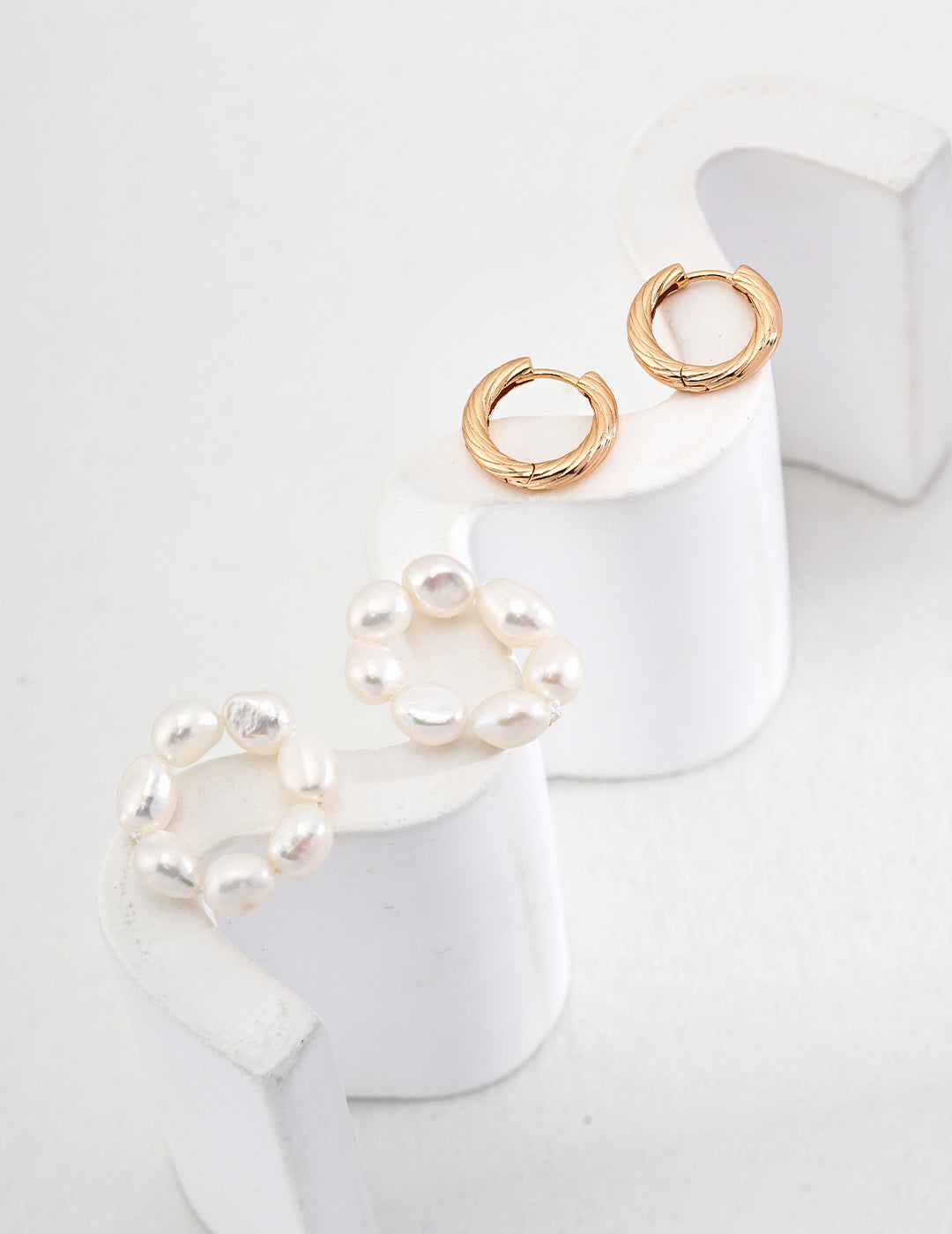 Pearl Orbit Hoop Earrings