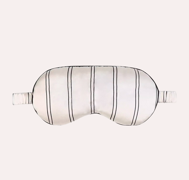 Pinstripe Silk Eye Mask